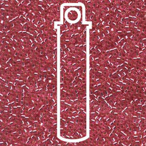 Miyuki 11/0 Delica Bead - DB1338 - Silver Lined Dyed Dark Pink - 7.2gm Tube