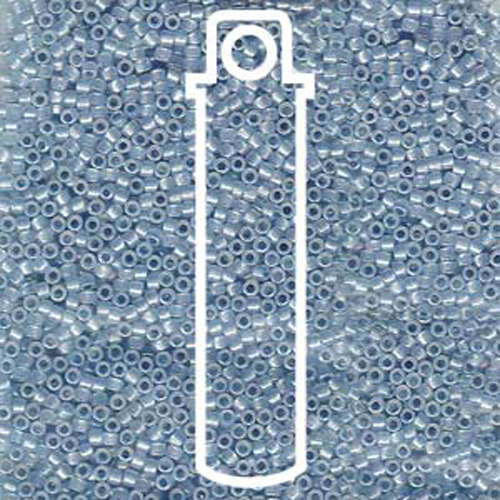Miyuki 11/0 Delica Bead - DB1761 - Sparkling Sky Blue Lined Opal AB - 7.2gm Tube