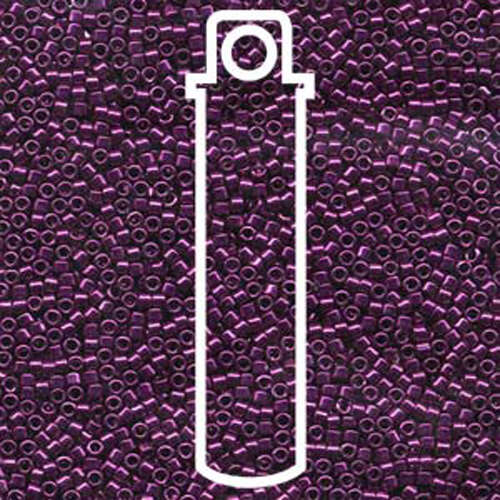 Miyuki 11/0 Delica Bead - DB463 - Galvanized Dyed Dark Fuchsia - 7.2gm Tube