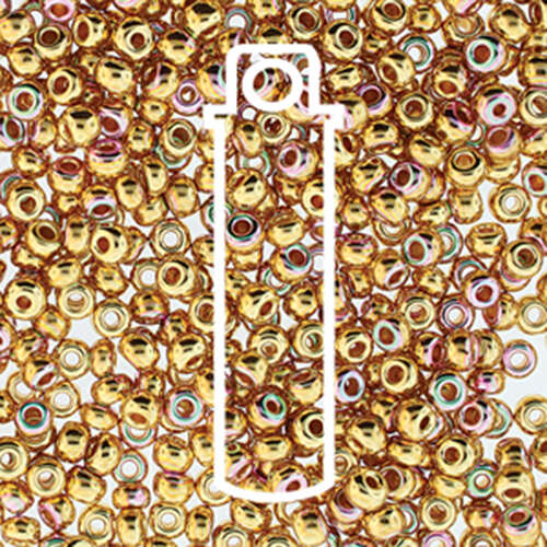 Preciosa 6/0 Rocaille Seed Beads - SB6-00030-35000AB - 24K AB Plate - 9.3gm Tube