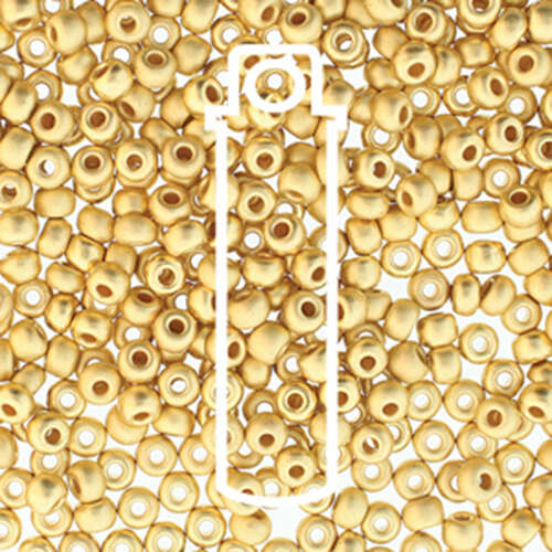 Preciosa 6/0 Rocaille Seed Beads - SB6-00030-35000M - 24K Brush Plate - 9.3gm Tube