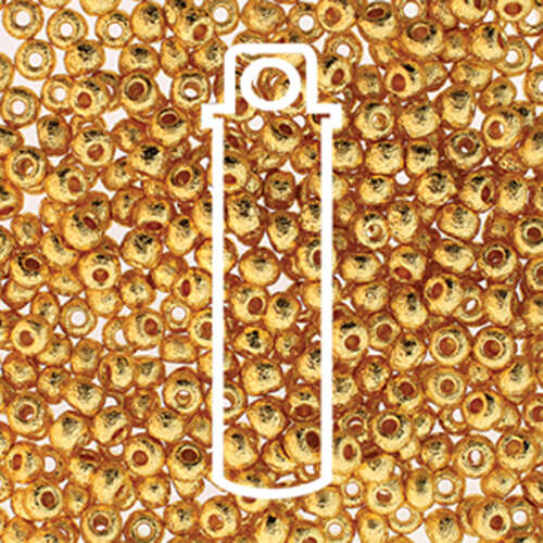 Preciosa 6/0 Rocaille Seed Beads - SB6-00030-35080 - 24K Etch Plate - 9.3gm Tube