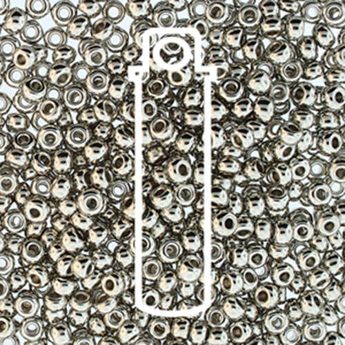 Preciosa 6/0 Rocaille Seed Beads - SB6-00030-37000 - Nickel Plate - 9.3gm Tube