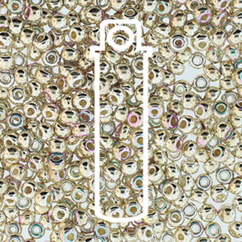 Preciosa 8/0 Rocaille Seed Beads - SB8-00030-31000AB - Fine Silver Plate AB - 8.8gm Tube