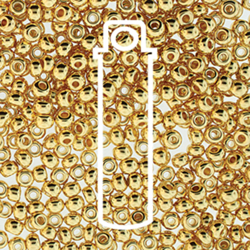 Preciosa 8/0 Rocaille Seed Beads - SB8-00030-35000 - 24K Plate - 8.8gm Tube