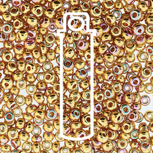 Preciosa 8/0 Rocaille Seed Beads - SB8-00030-35000AB - 24K AB Plate - 8.8gm Tube