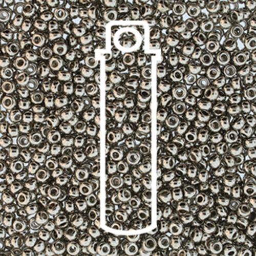 Preciosa 8/0 Rocaille Seed Beads - SB8-00030-37000 - Nickel Plate - 8.8gm Tube