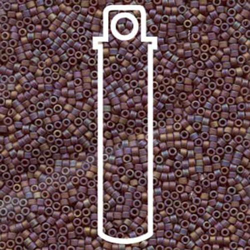 Miyuki 11/0 Delica Bead - DB884 - Matte Opaque Brown AB - 6.5gm Tube