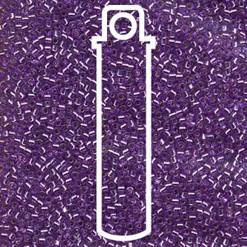 Miyuki 11/0 Delica Bead - DB1343 - Dyed Silver Lined Lavender - 7.2gm Tube