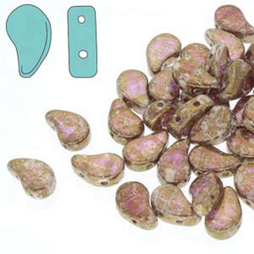 Paisley Duo 8mm x 5mm - Crystal Gleam Spread Glaze - PD8500030-65526 - 100gm Bag