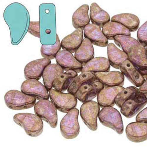 Paisley Duo 8mm x 5mm - Crystal Gleam Blue Glaze - PD8500030-65531 - 100gm Bag