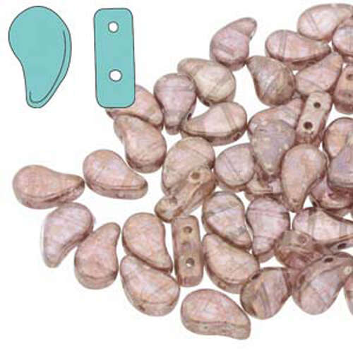 Paisley Duo 8mm x 5mm - Crystal Glaze Green Glaze - PD8500030-65555 - 100gm Bag