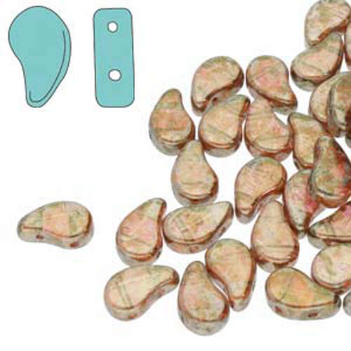 Paisley Duo 8mm x 5mm - Crystal Gleam Red Glaze - PD8500030-65591 - 100gm Bag
