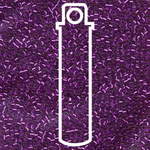 Miyuki 11/0 Delica Bead - DB1345 - Dyed Silver Lined Bright Violet - 7.2gm Tube