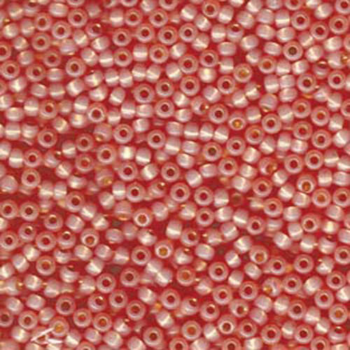 Miyuki 8/0 Rocaille Bead - 8-9642 - Dyed Salmon Silver Lined Alabaster - 250gm Bag