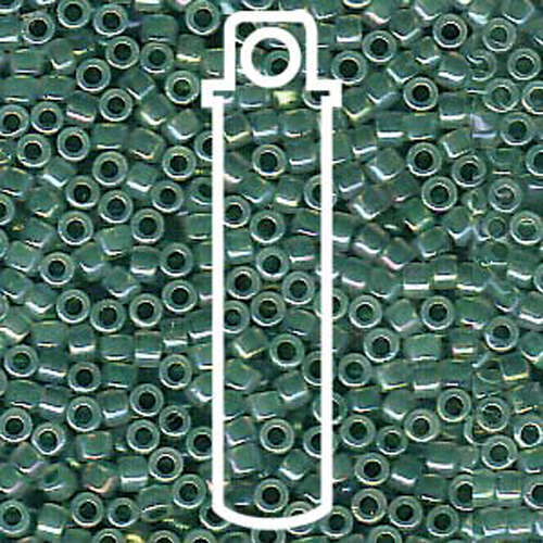 Miyuki 11/0 Delica Bead - DB1768 - Sparkling Forest Green Lined Opal AB - 7.2gm Tube