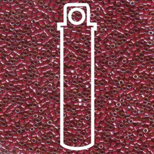 Miyuki 11/0 Delica Bead - DB283 - Lined Amber / Cranberry Luster - 7.2gm Tube
