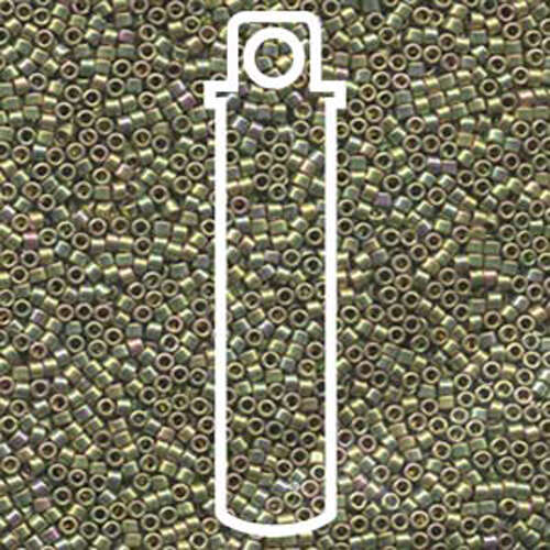 Miyuki 11/0 Delica Bead - DB508 - Green Gold AB - 7.2gm Tube