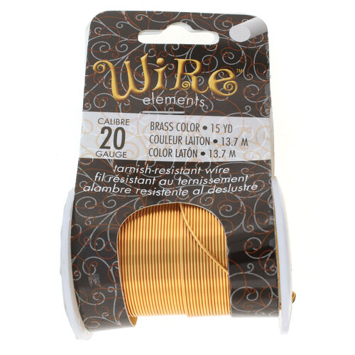 Tarnish Resistant Medium Temper Brass 20 Gauge Round Wire - 15yd / 13m Roll - NTW20BR