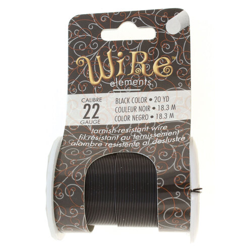 Tarnish Resistant Medium Temper Black 22 Gauge Round Wire - 20yd / 18m Roll - NTW22BK