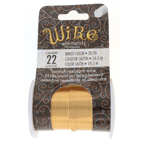 Tarnish Resistant Medium Temper Brass 22 Gauge Round Wire - 20yd / 18m Roll - NTW22BR
