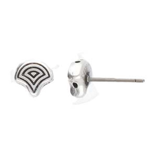 Polykarpos - Ginko Earrings - Pair - Antique Silver  CYM-GNK-013075-SP