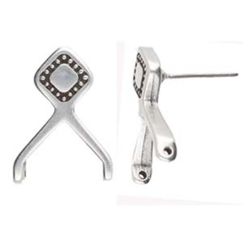 Kaminaki II - 8/0 Beads Earrings - Pair - Antique Silver  CYM-M80-012876-SP