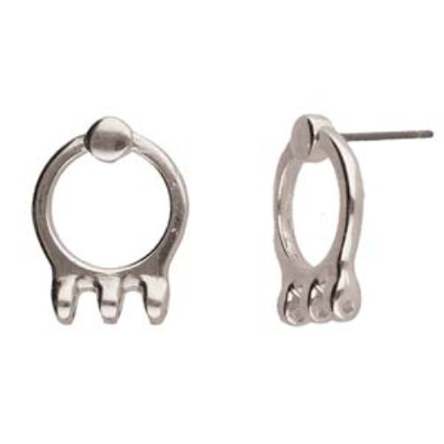 Farali III - Super Duo Earrings - Pair - Antique Silver  CYM-SD-012877-SP