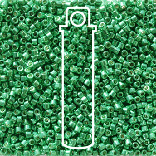 Miyuki 11/0 Delica Bead - DB2505 - Duracoat Galvanized Dark Mint Green - 7.2gm Tube