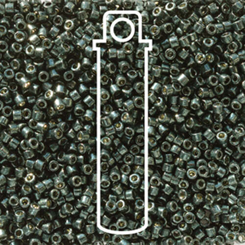 Miyuki 11/0 Delica Bead - DB2507 - Duracoat Galvanized Black Moss - 7.2gm Tube