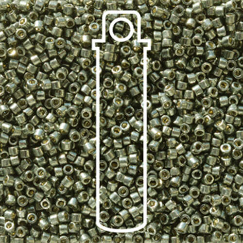 Miyuki 11/0 Delica Bead - DB2512 - Duracoat Galvanized Dark Steel Green - 7.2gm Tube