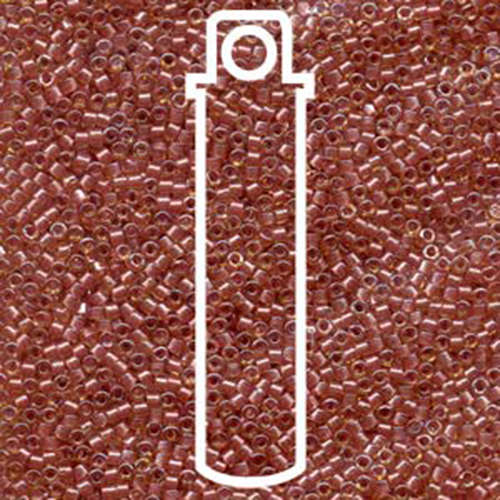 Miyuki 11/0 Delica Bead - DB913 - Sparkling Salmon Lined Topaz - 7.2gm Tube