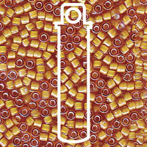 Miyuki 11/0 Delica Bead - DB1778 - Transparent Lined White / Topaz AB - 7.2gm Tube