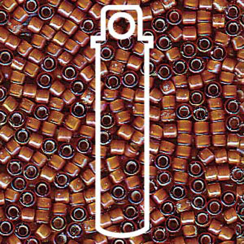 Miyuki 11/0 Delica Bead - DB1779 - Transparent Lined White / Dark Topaz AB - 7.2gm Tube