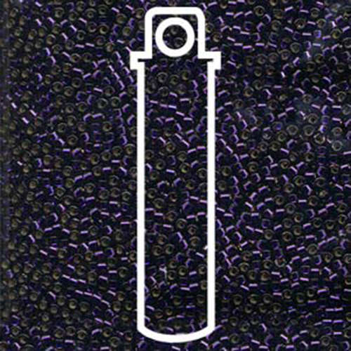 Miyuki 11/0 Delica Bead - DB609 - Silver Lined Dyed Dark Purple - 7.2gm Tube