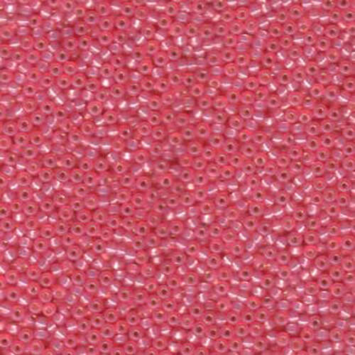 Miyuki 11/0 Rocaille Bead - 11-9556 - Dyed Silver Lined Dark Pink AB - 250gm Bag