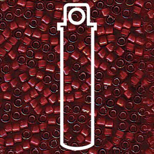Miyuki 11/0 Delica Bead - DB1781 - Transparent Lined White / Root Beer AB - 7.2gm Tube