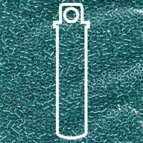 Miyuki 11/0 Delica Bead - DB918 - Sparkling Teal Lined Crystal - 7.2gm Tube