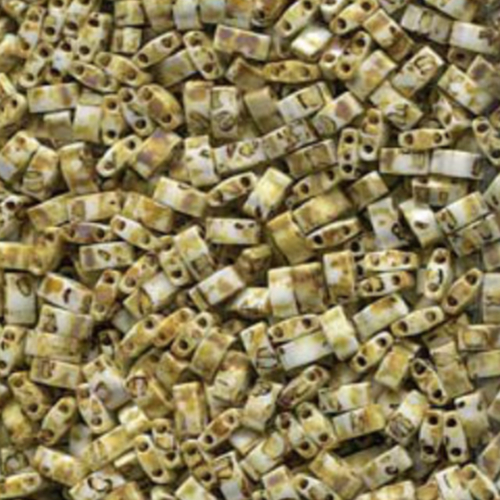 Miyuki Half Tila Bead - TLH4512 - Matte Picasso Canary Yellow - 50gm Bag