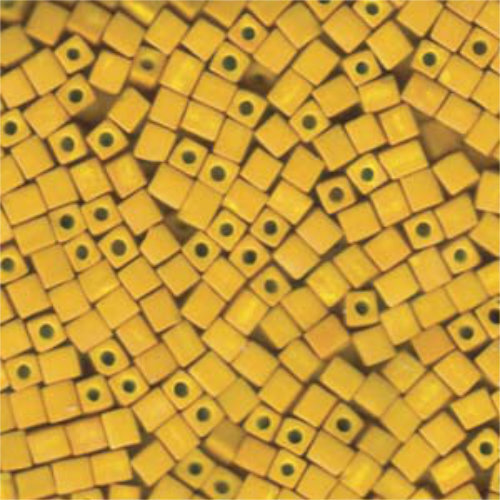 Miyuki 4mm (SB4) Square Bead - SB4-1233 - Matte Opaque Mustard - 250gm Bag