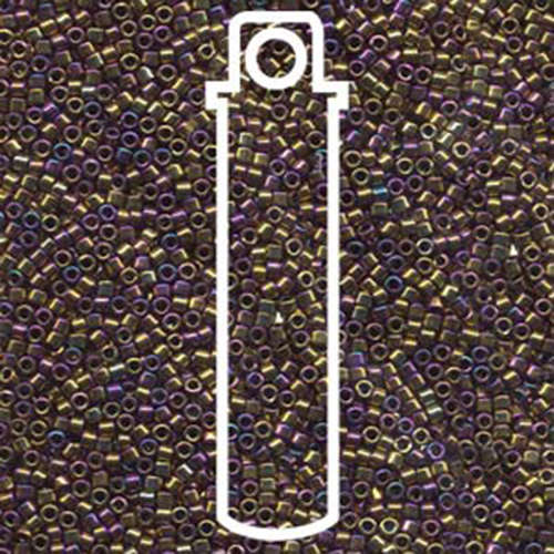 Miyuki 11/0 Delica Bead - DB029 - Metallic Purple / Gold Iris - 7.2gm Tube