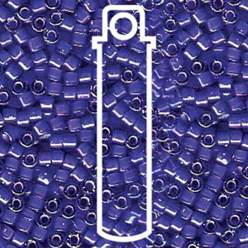 Miyuki 11/0 Delica Bead - DB1785 - White Lined Cobalt AB - 7.2gm Tube