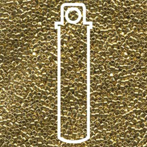 Miyuki 11/0 Delica Bead - DB034 - Lined Light 24K Gold - 7.2gm Tube