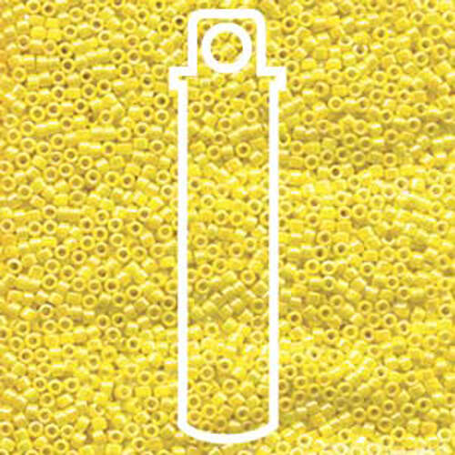 Miyuki 11/0 Delica Bead - DB1572 - Opaque Canary AB - 7.2gm Tube
