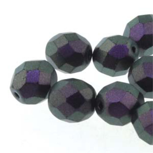 4mm Fire Polish Beads - Polychrome Black Raspberry 23980-29014 - 40 Bead Strand