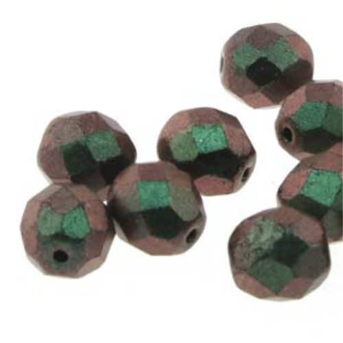 4mm Fire Polish Beads - Polychrome Sage & Citrus 23980-29034 - 40 Bead Strand
