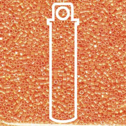Miyuki 11/0 Delica Bead - DB1573 - Opaque Mandarin AB - 7.2gm Tube