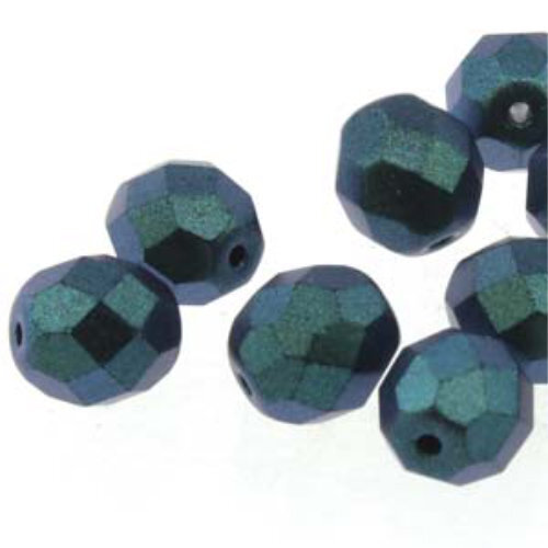 4mm Fire Polish Beads - Polychorme Viridian 23980-29044 - 40 Bead Strand