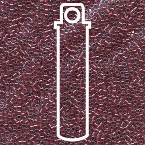 Miyuki 11/0 Delica Bead - DB924 - Sparkling Cranberry Lined Crystal - 7.2gm Tube