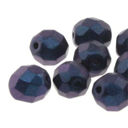4mm Fire Polish Beads - Polychrome Denim Blue 23980-29074 - 40 Bead Strand
